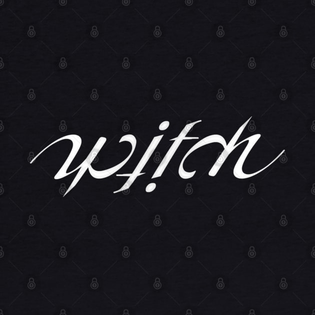 Witch ambigram (white) by SolDaathStore